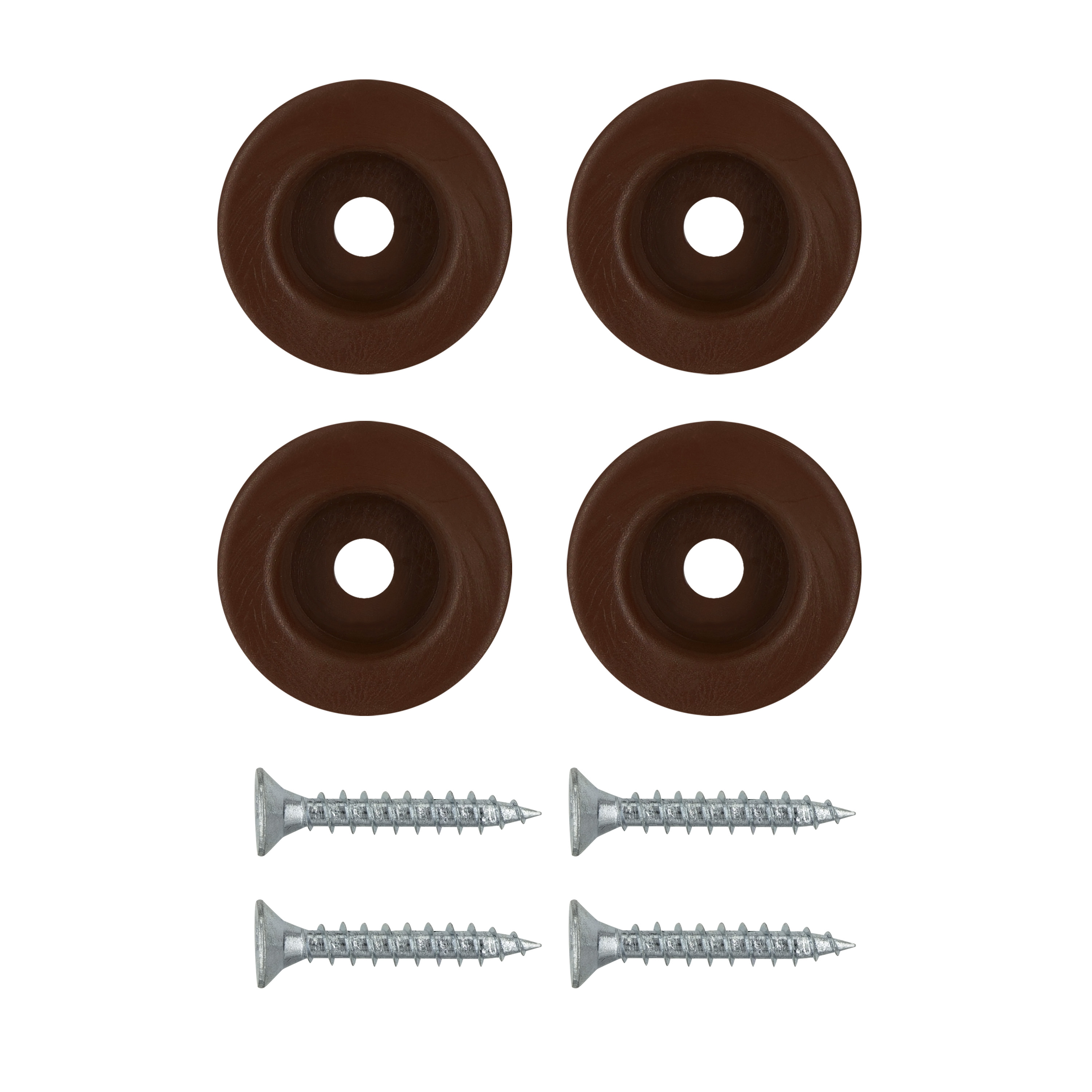 Накладка для мебельных ножек D25мм H7мм пластиковая коричневая (4 шт.)