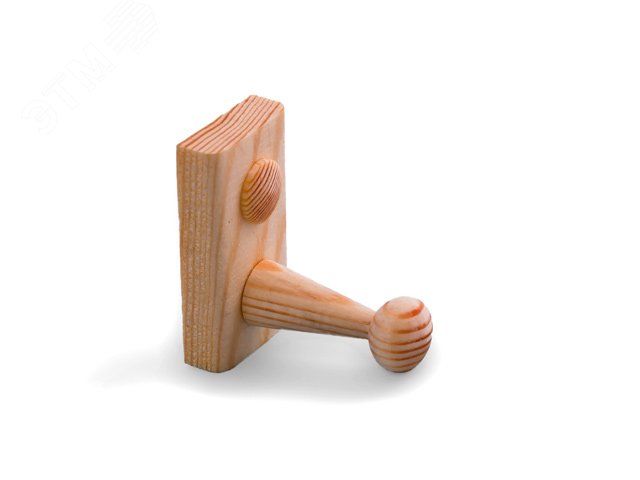 Крючок мебельный 1-рожковый 10x42 деревянный (4 шт.) 16 0953 1 Европартнер