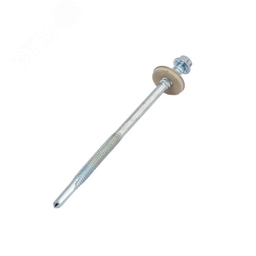 Саморез для сэндвич-панелей 6.3/5.5х105 с шестигранной головой сверлоконечный с шайбой EPDM оцинкованный (1 шт.) - фото 1