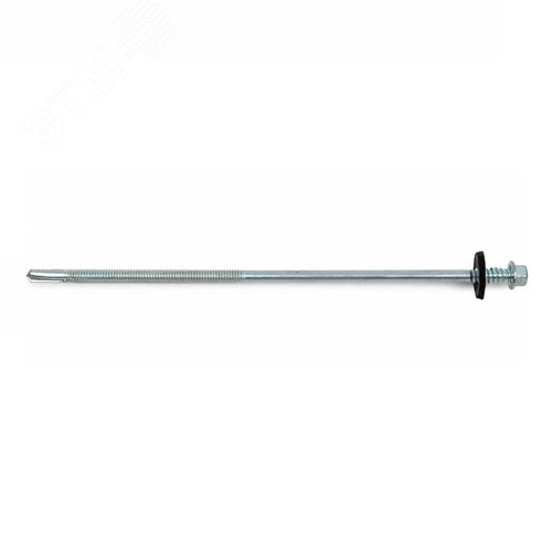 Изображение товара Саморез для сэндвич-панелей 6.3/5.5х155 с шестигранной головой сверлоконечный с шайбой EPDM оцинкованный (1 шт.) (упак)