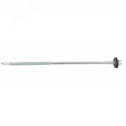 Саморез для сэндвич-панелей 6.3/5.5х200 с шестигранной головой сверлоконечный с шайбой EPDM оцинкованный (1 шт.) - фото 1