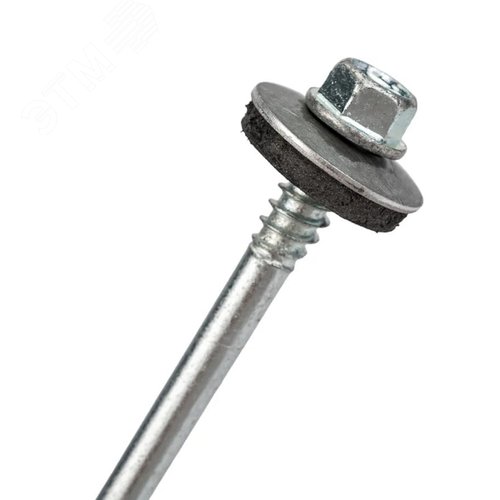 Саморез для сэндвич-панелей 6.3/5.5х200 с шестигранной головой сверлоконечный с шайбой EPDM оцинкованный (1 шт.) - фото 2