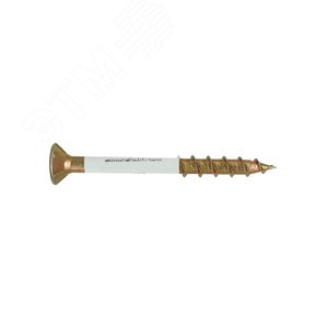 Саморез конструкционный по дереву 8х80 TX 40 с фрезой, желтопассивированный, потайная головка (1 шт.) - фото 1