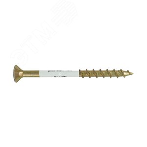 Саморез конструкционный по дереву 8х100 TX 40 с фрезой, желтопассивированный, потайная головка (1 шт.) - фото 1