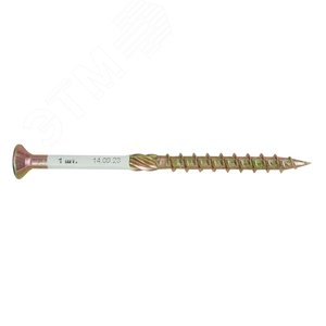 Изображение товара Саморез конструкционный по дереву 8х120 TX 40 с фрезой, желтопассивированный, потайная головка (1 шт.) (упак)