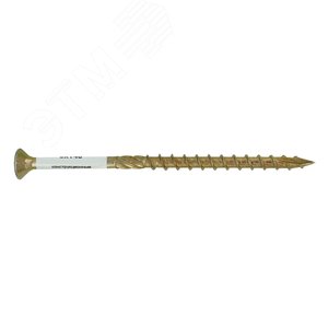 Изображение товара Саморез конструкционный по дереву 8х140 TX 40 с фрезой, желтопассивированный, потайная головка (1 шт.) (упак)