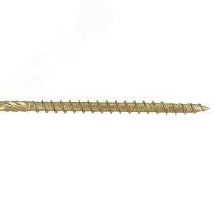 Саморез конструкционный по дереву 8х180 TX 40 с фрезой, желтопассивированный, потайная головка (1 шт.) - фото 3