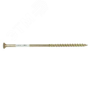 Изображение товара Саморез конструкционный по дереву 8х200 TX 40 с фрезой, желтопассивированный, потайная головка (шт)
