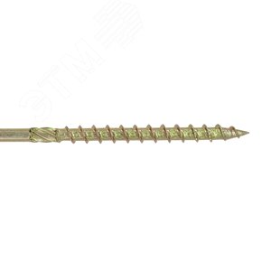 Саморез конструкционный по дереву 8х200 TX 40 с фрезой, желтопассивированный, потайная головка - фото 3