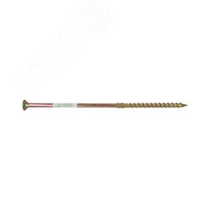 Саморез конструкционный по дереву 8х220 TX 40 с фрезой, желтопассивированный, потайная головка (1 шт.) - фото 1