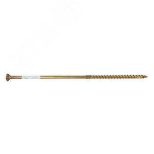 Изображение товара Саморез конструкционный по дереву 8х260 TX 40 с фрезой, желтопассивированный, потайная головка (1 шт.) (упак)