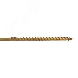 Саморез конструкционный по дереву 8х260 TX 40 с фрезой, желтопассивированный, потайная головка (1 шт.) - фото 2