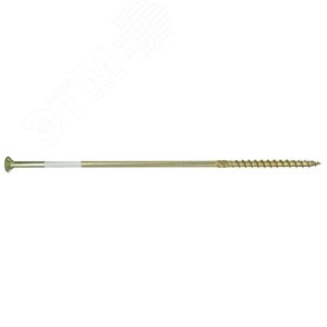 Саморез конструкционный по дереву 8х280 TX 40 с фрезой, желтопассивированный, потайная головка (1 шт.) - фото 1