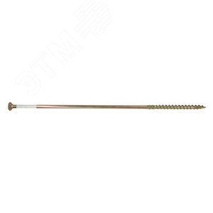 Изображение товара Саморез конструкционный по дереву 8х320 TX 40 с фрезой, желтопассивированный, потайная головка (1 шт.) (упак)