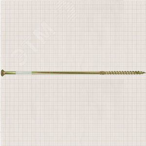 Саморез конструкционный по дереву 8х340 TX 40 с фрезой, желтопассивированный, потайная головка (1 шт.) - фото 2