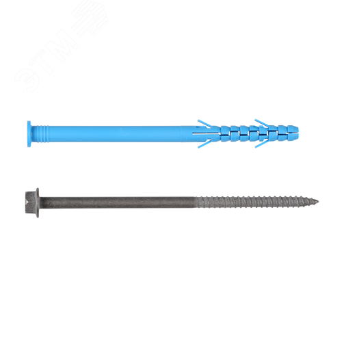 Изображение товара Дюбель фасадный 10х160 универсальный с шурупом с шестигранной головкой и пресс-шайбой (20 шт) (упак)