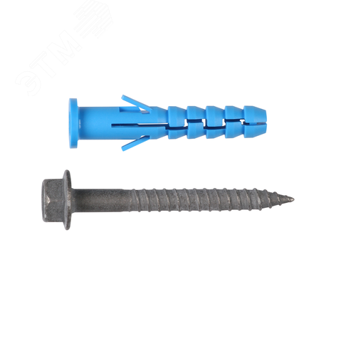 Дюбель фасадный 10х60 универсальный с шурупом с шестигранной головкой и пресс-шайбой (25 шт) - фото 1