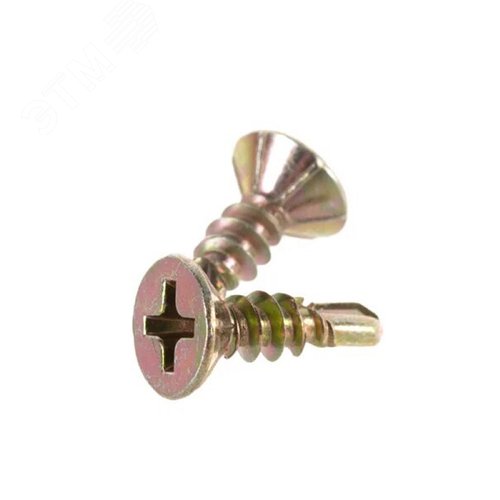 Саморез оконный 3.9х13 со сверлом потайная голова желтопассивированный (150 шт.) - фото 3