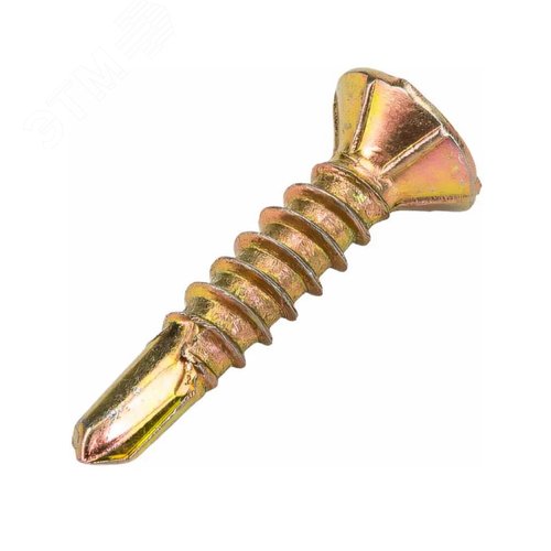 Саморез оконный 3.9х19 со сверлом потайная голова желтопассивированный (38 шт.) - фото 4