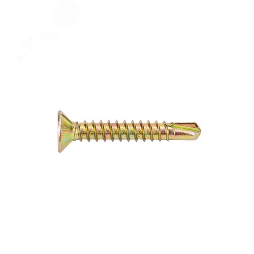 Изображение товара Саморез оконный 3.9х25 со сверлом потайная голова желтопассивированный (36 шт.) (упак)