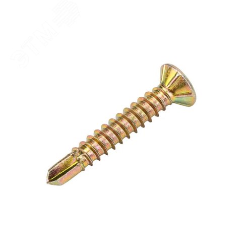 Саморез оконный 3.9х25 со сверлом потайная голова желтопассивированный (120 шт.) - фото 3