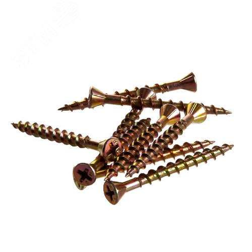 Саморез по дереву HOBAU 4.2x45 финишный потайная голова желтопассивированный (45 шт.) - фото 2