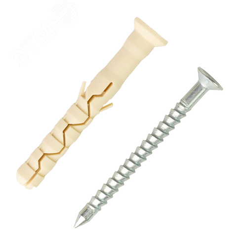 Изображение товара Дюбель-гвоздь 6х60 нейлон потайной бортик (100 шт) (упак)