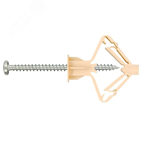 Изображение товара Дюбель для гипсокартона бабочка 10х50 нейлон с шурупом 4х60 (900 шт) (упак)