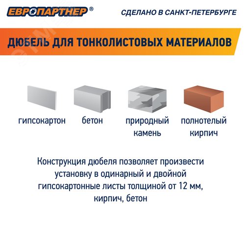Дюбель для гипсокартона бабочка 10х50 нейлон с шурупом 4х60 (900 шт) - фото 7