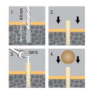 Комплект дверного ограничителя, сосна, блистер - фото 3