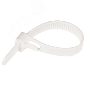 Стяжка нейлоновая 7.5х120 белая многоразовая (50 шт) - фото 1