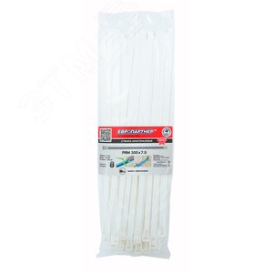 Стяжка нейлоновая 7.5х300 белая многоразовая (50 шт) - фото 4