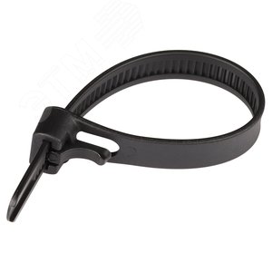 Стяжка нейлоновая 7.5х120 черная многоразовая (50 шт) - фото 1