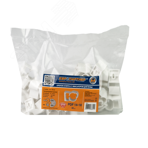 Крепеж-клипса для трубы 14-18 белая с фиксатором (40 шт) - фото 2