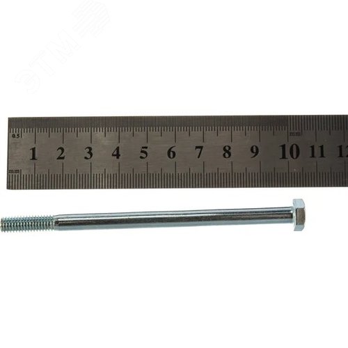 Болт DIN931 M6х100 неполная резьба шестигранная голова оцинкованный  (6 шт.) - фото 2