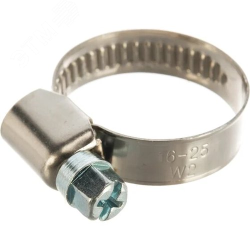 Хомут червячный 16-25 нержавеющая сталь (1 шт) - фото 1