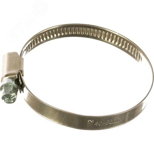 Хомут червячный 40-60 нержавеющая сталь (1 шт) - фото 1