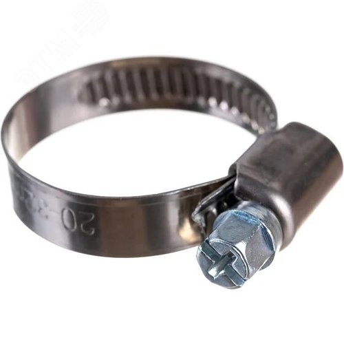 Хомут червячный 20-32 нержавеющая сталь (1 шт) - фото 1