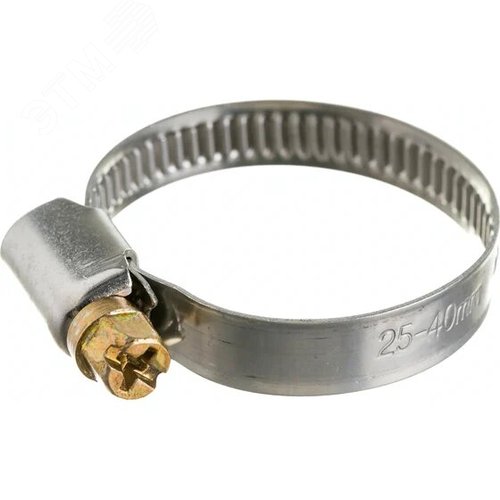 Хомут червячный 25-40 нержавеющая сталь (1 шт) - фото 1