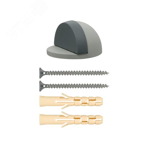 Ограничитель дверной полусфера H26мм L45мм, светло-серый (1 шт.) - фото 2