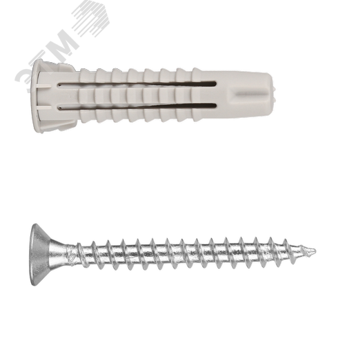 Изображение товара Дюбель универсальный 6х30 нейлон с шурупом 4х35 (100 шт) (упак)