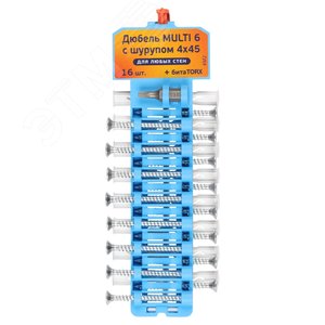 Дюбель универсальный 6х25 нейлон с шурупом 4х45 (16 шт) - фото 5