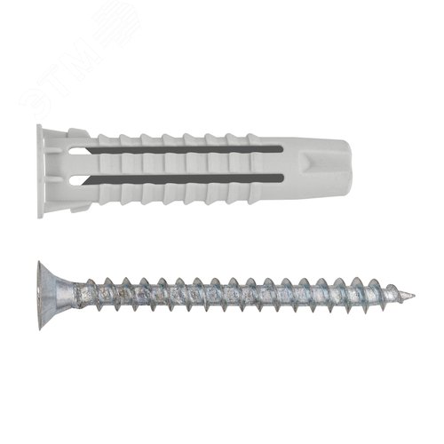 Дюбель универсальный 6х30 нейлон с шурупом с потайной головой 4х35 (10 шт.)  - фото 1