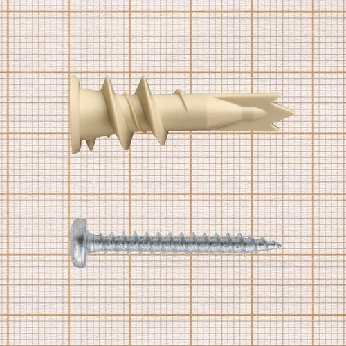 Дюбель для гипсокартона 14х39 нейлон с шурупом с полукруглой головой 4.5х35 (4 шт.) - фото 2