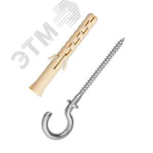 Изображение товара Крюк-шуруп 4,5х85 оцинкованный, с манжетой (2 шт.) (упак)