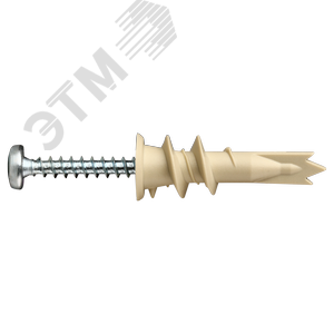 Изображение товара Дюбель для гипсокартона 14х39 нейлон с шурупом 4.5х35 (6 шт) (упак)