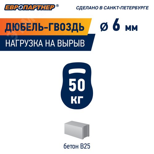 Дюбель-гвоздь 6х60 нейлон грибовидный бортик (1000 шт) - фото 10