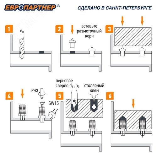 Крепление для ступеней лестницы к металлическому основанию PLM (4шт.) - фото 7