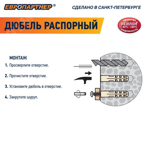Дюбель распорный 12х60 нейлон (4 шт) - фото 6