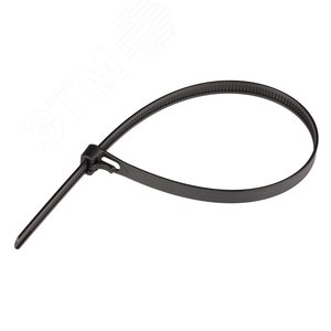 Стяжка нейлоновая 7.5х300 черная многоразовая (12 шт) - фото 1